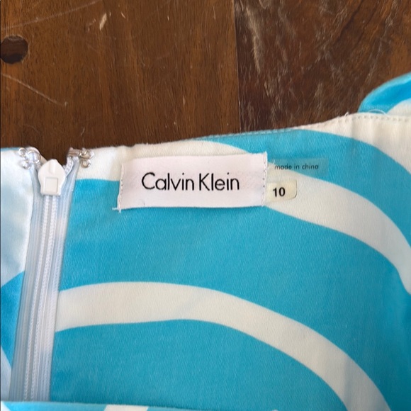 Calvin Klein Blue and White Sleeveless Midi Sundress - Picture 2 of 8